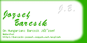 jozsef barcsik business card